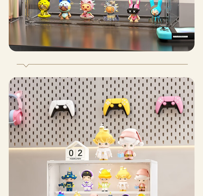 Anerya Action Figure Storage Box, Desktop Blind Box Display Stand, Magnetic Suction, Fully Transparent Model 10