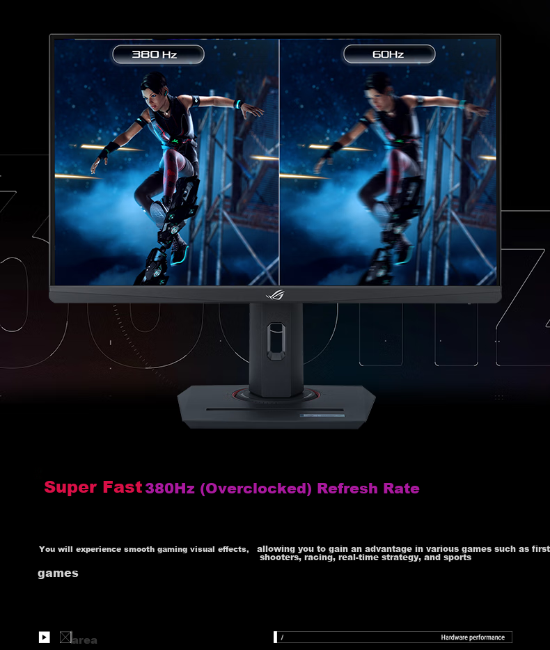 ASUS ROG XG259QNS, 24.5-Inch Gaming Monitor, Overclockable to 380Hz, HDR400 Certified, 110% SRGB Coverage, FreeSync, 0.3 Ms Response Time 4