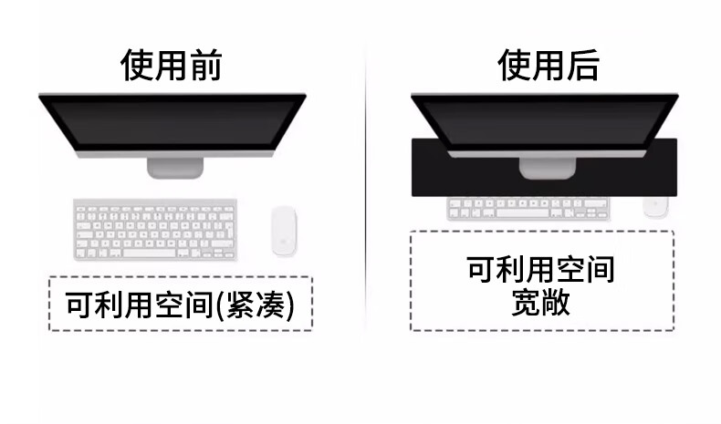 Zhuobo Monitor Riser Metal Stand Computer Stand Desktop Organizer CJ08 Black Single Layer 48cm 1