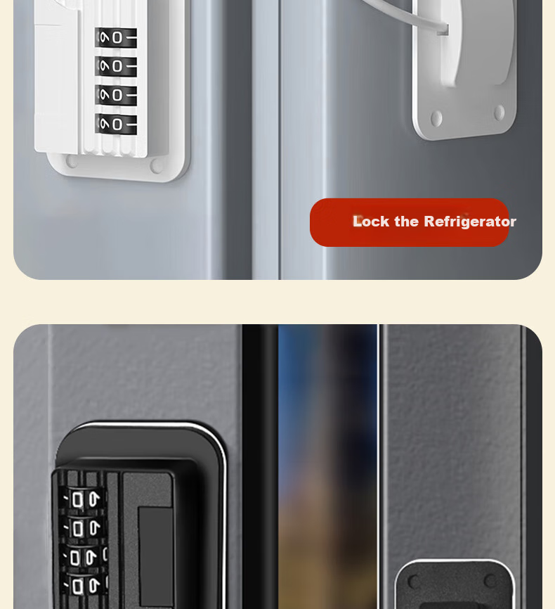 Huge Refrigerator Lock, No-Drill Drawer Password Lock, Student Dormitory Cabinet Security Lock, Window Limiter 15
