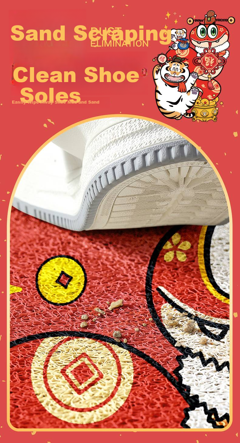 Dajiang Floor Mat Entrance Door Mat Hallway Doorway Rug Entryway Mat Year of the Horse Safety Welcome Mat 80x120cm 4