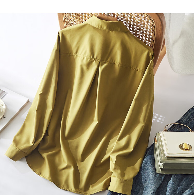 Dme [Commute Shirt] Autumn Simple Fit Drop-Shoulder Long-Sleeve Blouse Women's Top 11