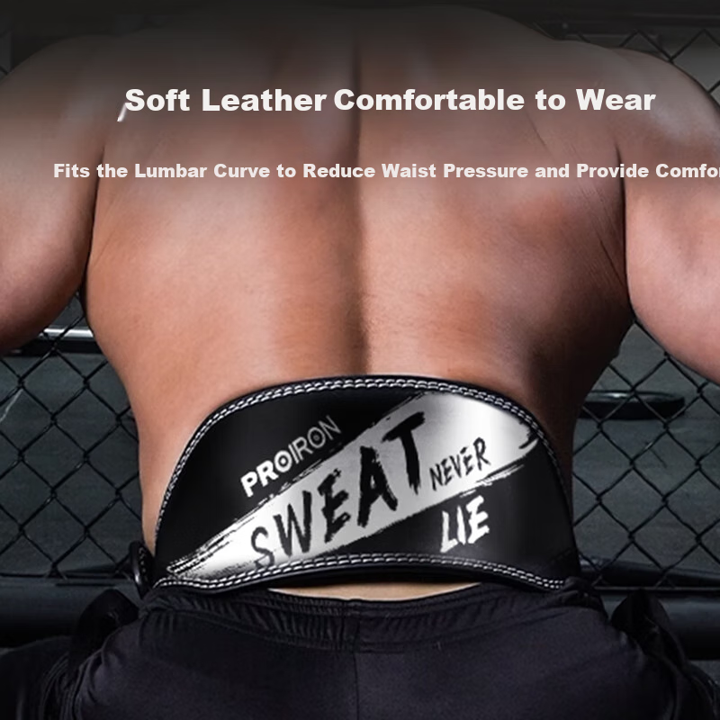 PROIRON Fitness Belt, Cowhide Weightlifting Training Support Waist Brace, Deadlift Squat Men's Specialized Back Support, Size M