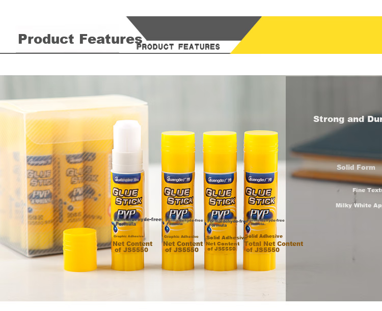 GuangBo 36g Quick-Drying PVA Solid Glue Stick/glue, Study Office Finance Handcraft General-Purpose Glue Stick, 12-Pack, Office Stationery, JS5503 3