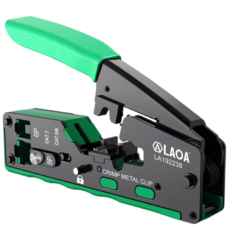 LAOA LA192238 Network Cable Crimping Tool for Cat5/6/7 with Wire Stripper and Tail Crimping Function