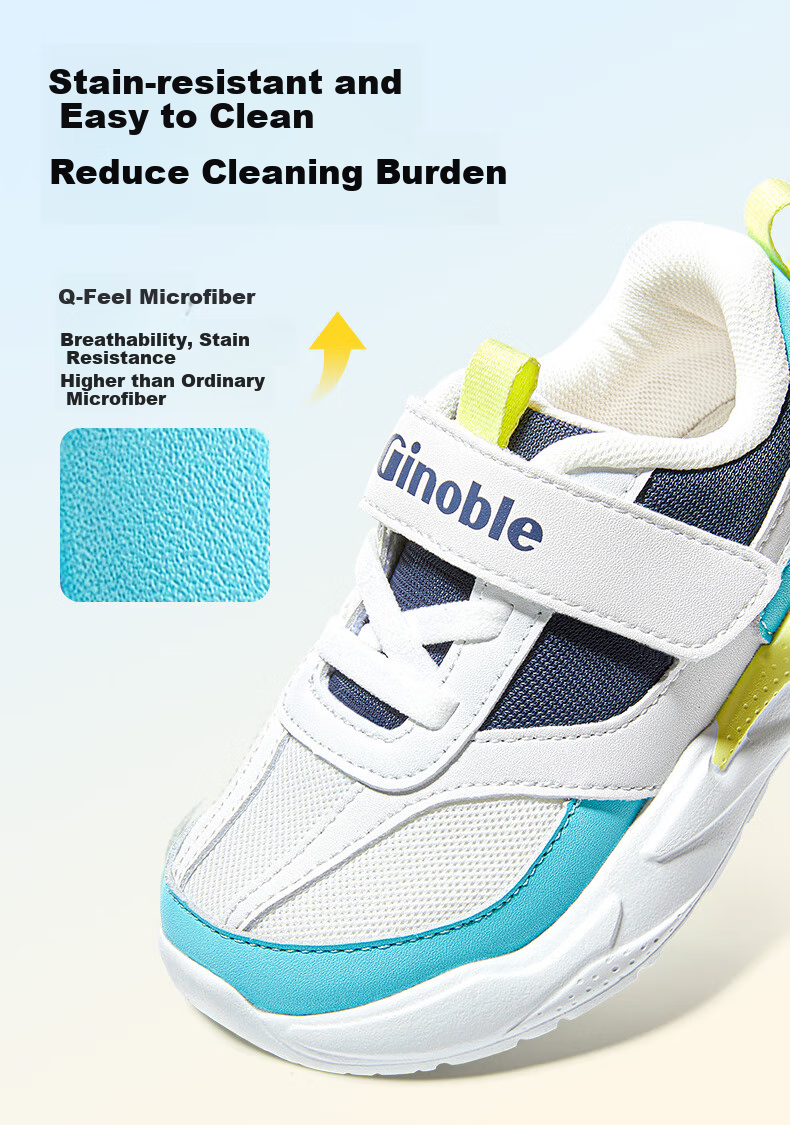 Ginoble Toddler Shoes for 18 Months to 5 Years Old Boys And Girls, Retro Trendy Children's Shoes, Spring 2025 GW1696 Bright White/Night Shadow Blue 8