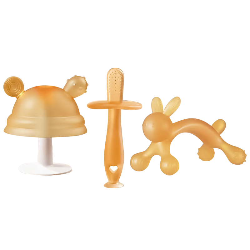 DOCTOR MA Baby Teether, Soothing Teething Stick, Infant Anti-Thumb Sucking Device, Nano Silver Mushroom + Little Rabbit Teether