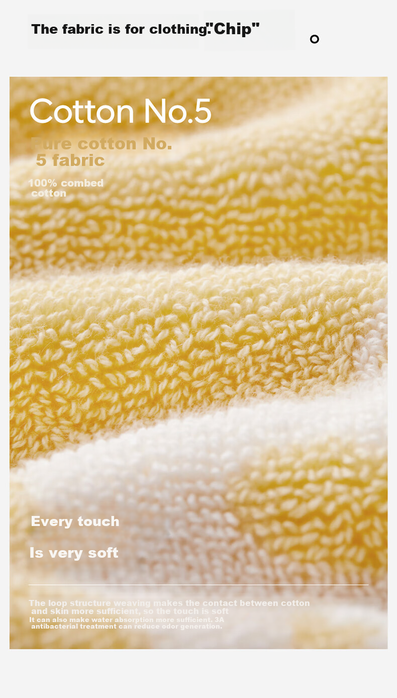 Bananain Cotton 520 Home Unisex 5A Antibacterial Pure Cotton Towel, Absorbent, Odor-Resistant, Lint-Free, for Face Washing And Bathing 8