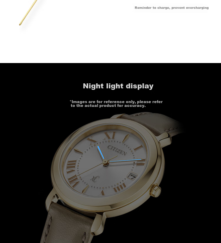 CITIZEN Watch for Women, Japanese And Korean Style, X Series, Eco-Drive, Date Display, Leather Strap, Fashionable Gift for Girlfriend, EO1203-03A 7