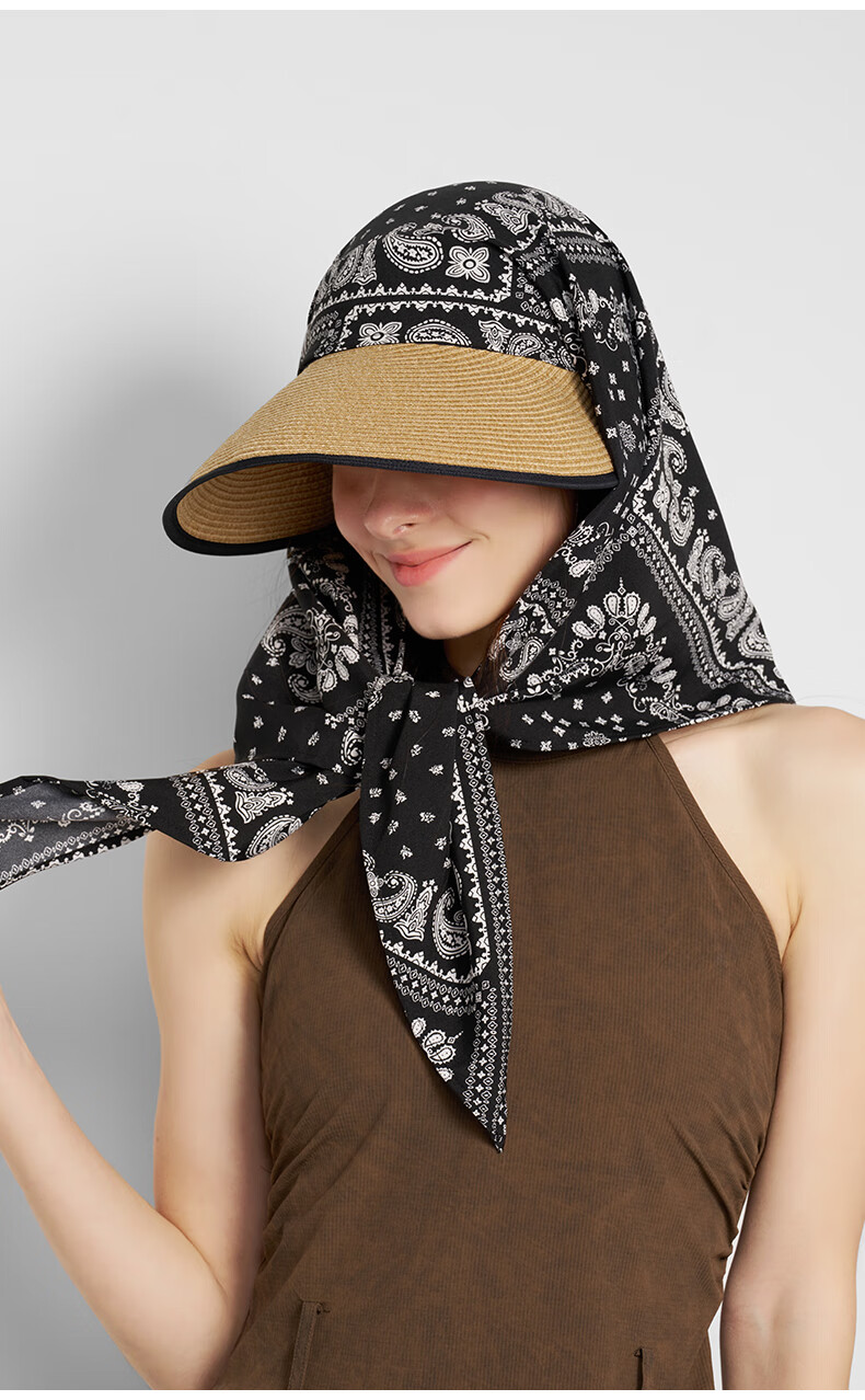 Kenmont Spring And Summer Loose Wide Brim Straw Hat for Women, Foldable Sun Hat with Face Protection, All-Around Sunshade Hat 6241 2