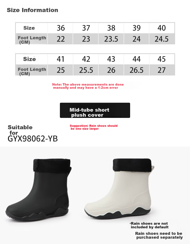 SooGree Mid-Calf Rain Boots for Men And Women, Couples' Outdoor Camping Fishing Car Washing Hiking Cycling Waterproof Non-Slip Wear-Resistant Work Shoes 6