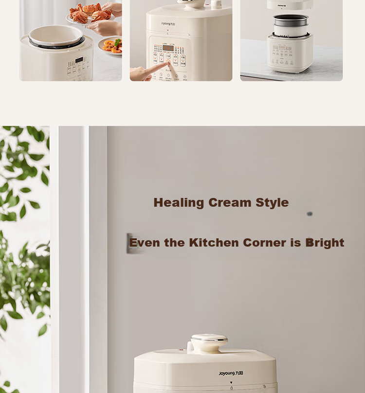 Joyoung Home 5L Dual Inner Pot Rice Cooker with Crystal Diamond Inner Pot for Stewing Soup, Cooking Porridge, Cooking Rice, Electric Pressure Cooker with Deep Soup Inner Pot, Multifunctional High-Pressure Stewing And Cooking Pot Y-50H115 4