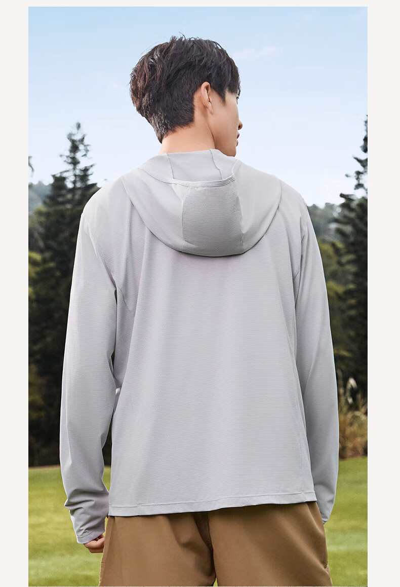 Huili Sun Protection Hoodie for Men, Outdoor Skin Coat UPF50+, Lightweight Breathable Sports Fishing Jacket Outerwear for Me 12