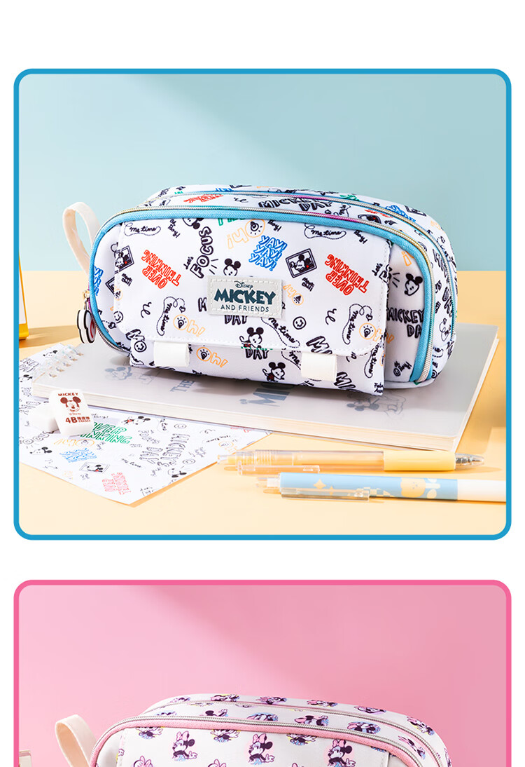 Disney Pencil Case for Elementary Students Large Capacity Multifunctional Multi-layer Storage Stationery Box Pencil Box School Supplies Blue Back to School Gift 11