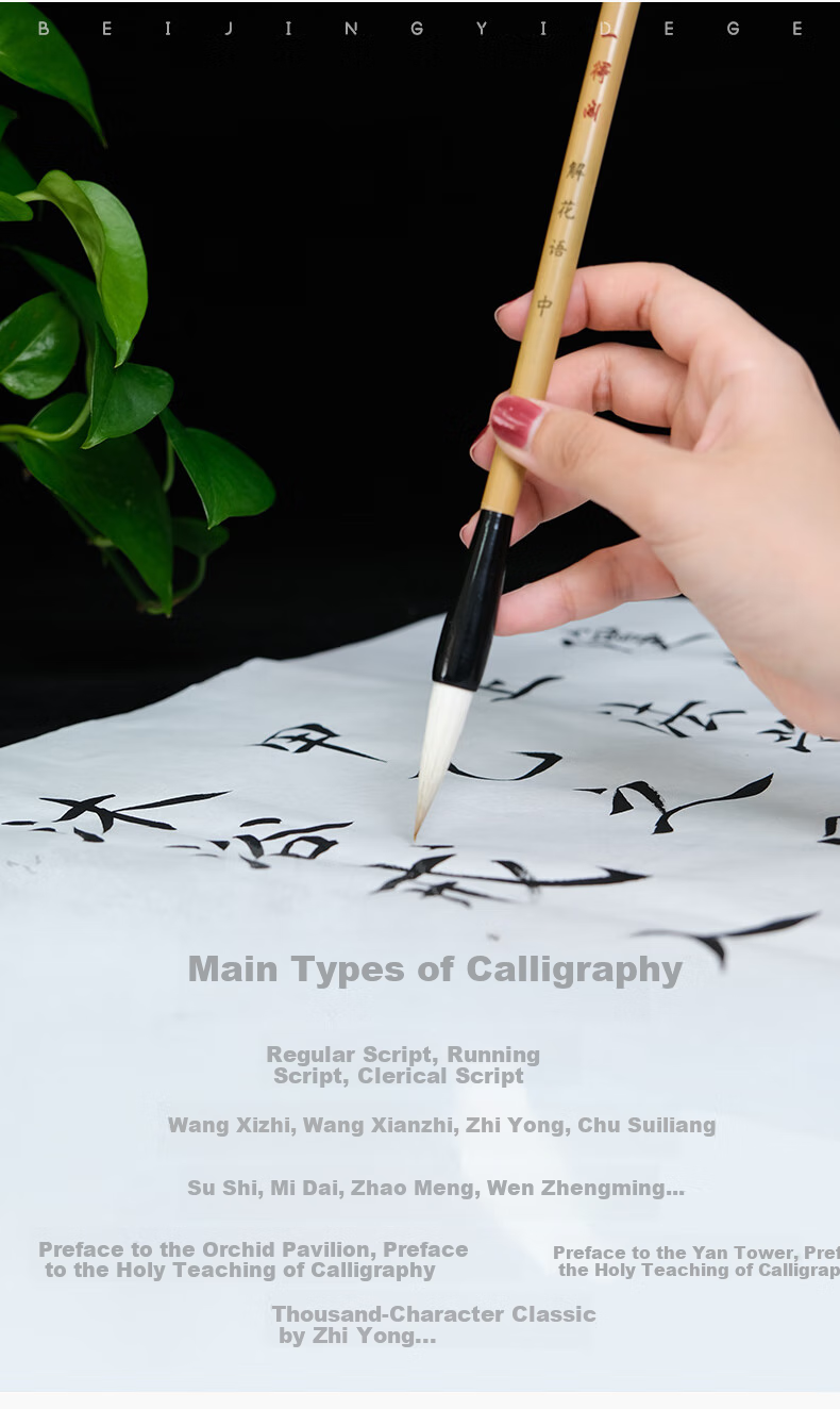 [Lowest Price Online] Yidege Calligraphy Brush Set with Mixed Hair, Wolf Hair, And Mixed Hair Brushes for Calligraphy Practice, Regular Script, Four Treasures of The Study, Ink, Paper, Inkstone, And Flower Language Calligraphy Kit (Large, Medium, Small Sizes) 8