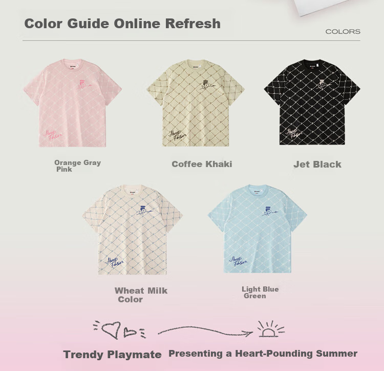 FILAFUSION Fila Trendy Couple Short Sleeve T-Shirt Summer Loose Breathable Cotton Unisex Top 3