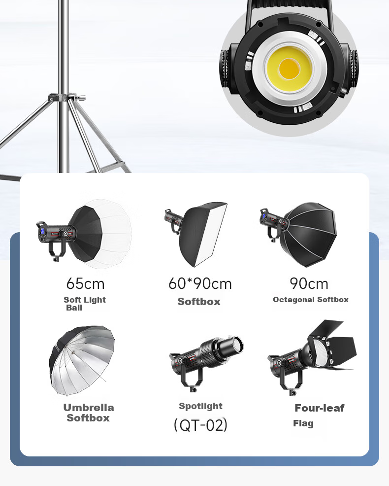 Beiyang SL300III Live Streaming Fill Light, Photography Camera Lighting, 300W Professional Live Streaming Beauty Light, Spherical Lamp, Deep Throw Light, Portrait Video Soft Light, Film And Television Shooting Light 38
