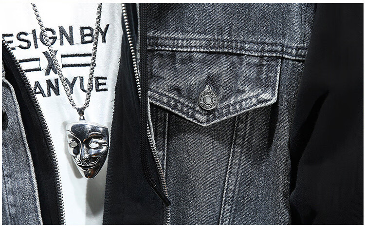 Zengzhi Men's Denim Jacket, 2026 Spring And Autumn New Style, Loose Casual Jacket, Faux Two-Piece Hooded Top for Me 5