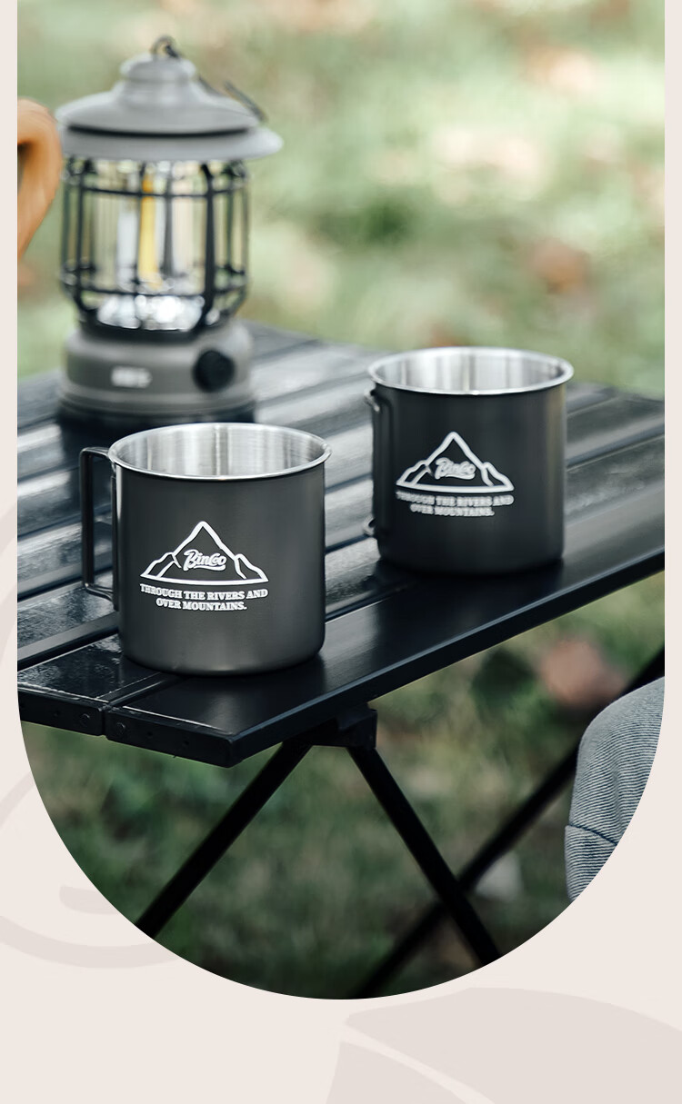 Bincoo Outdoor Camping Coffee Mug, Portable Folding Water Cup, Household Use, 304 Stainless Steel 8