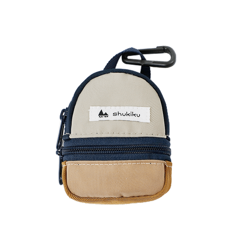 SHUKIKU Classic Series Dopamine Color-Block Small Earphone Pouch Coin Purse Pendant, Khaki Blue, One Size Fits All