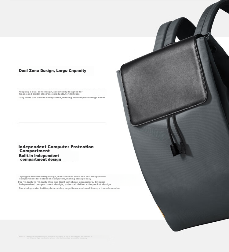 HONOR Fashion Backpack, Laptop Bag, Computer Bag, Travel Backpack, Outdoor Backpack, School Bag for Middle School, High School And College Students, Business, Simple Design, Large Capacity 4