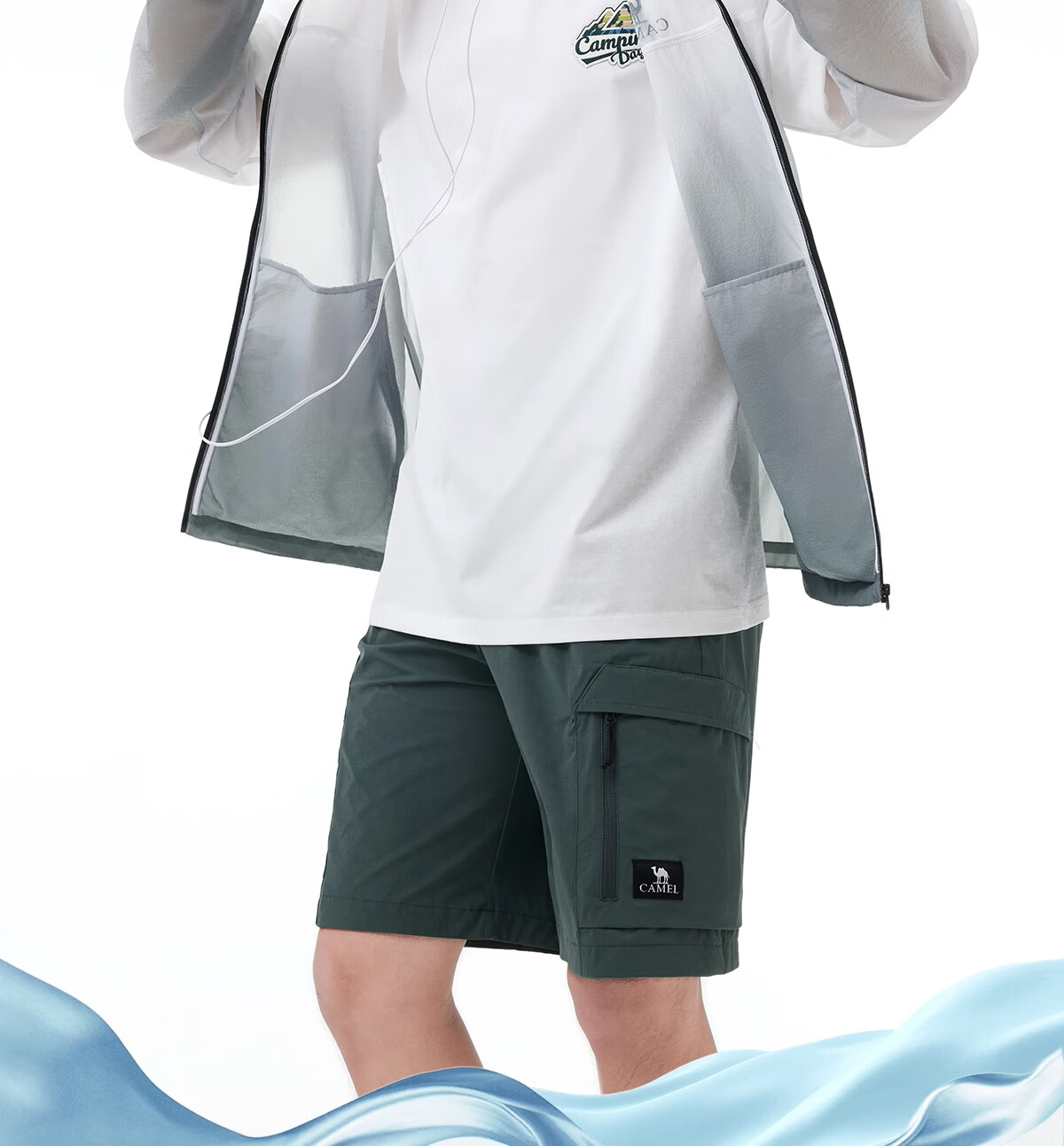 CAMEL Sunscreen Jacket 2025 Summer Outdoor Ice Silk Breathable Cooling Sun Protection UV Resistant Fishing Shirt 5006 M 2