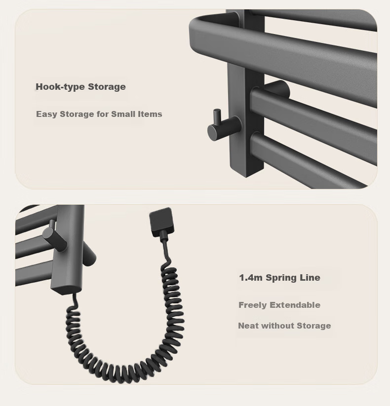 AVONFLOW Xiaoi Pro Electric Towel Rack, Whole Machine Heating And Drying, Carbon Fiber, Timed Intelligent, Moisture-Proof, Dehumidifying Storage, GD30 6
