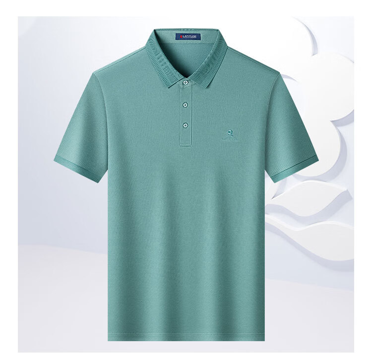 MONTAGUT Summer Men's Polo Shirt Short Sleeve Cool Breathable Business Casual T-Shirt Father's Day Gift Sea Blue 2XL/54 6