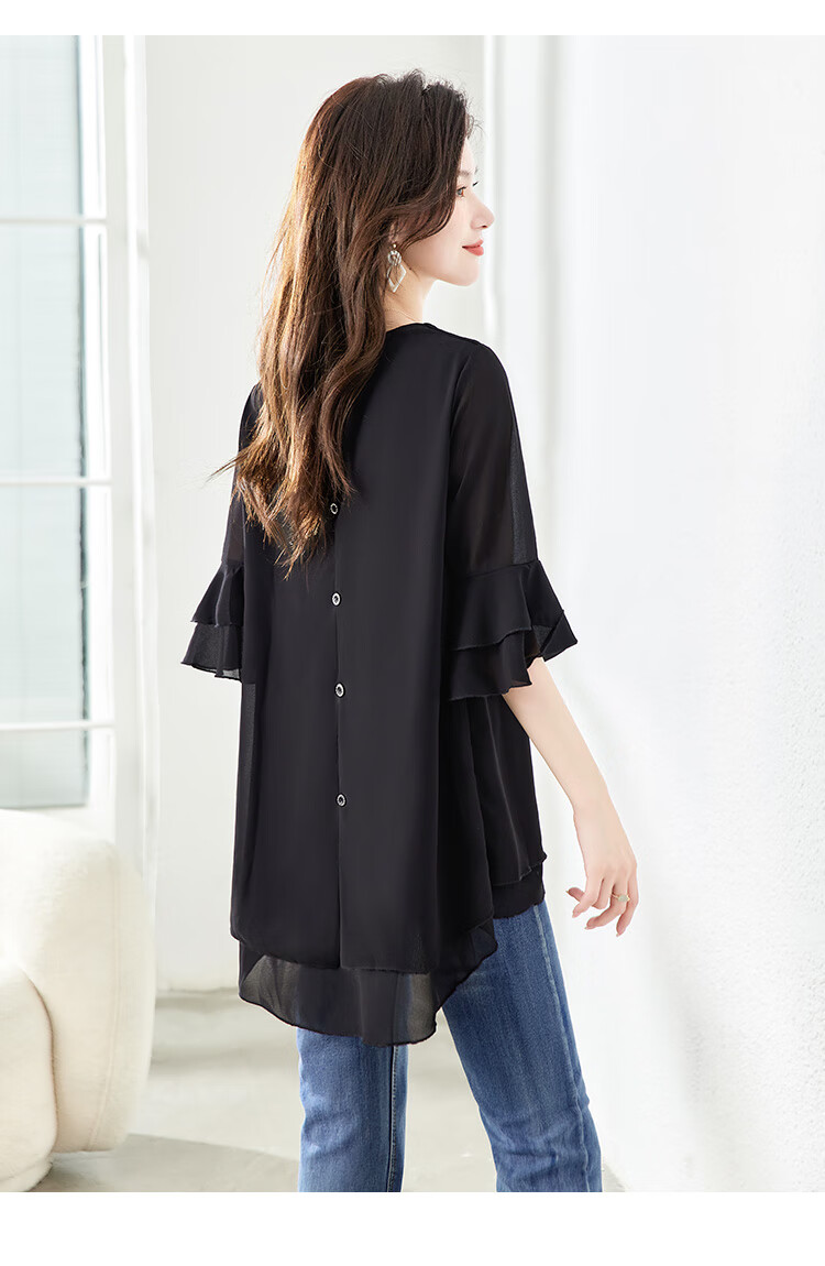 Cypress House Printed Shirt 2026 Spring Summer New Women's Elegant Loose Slim Ruffle Cuff Top 6