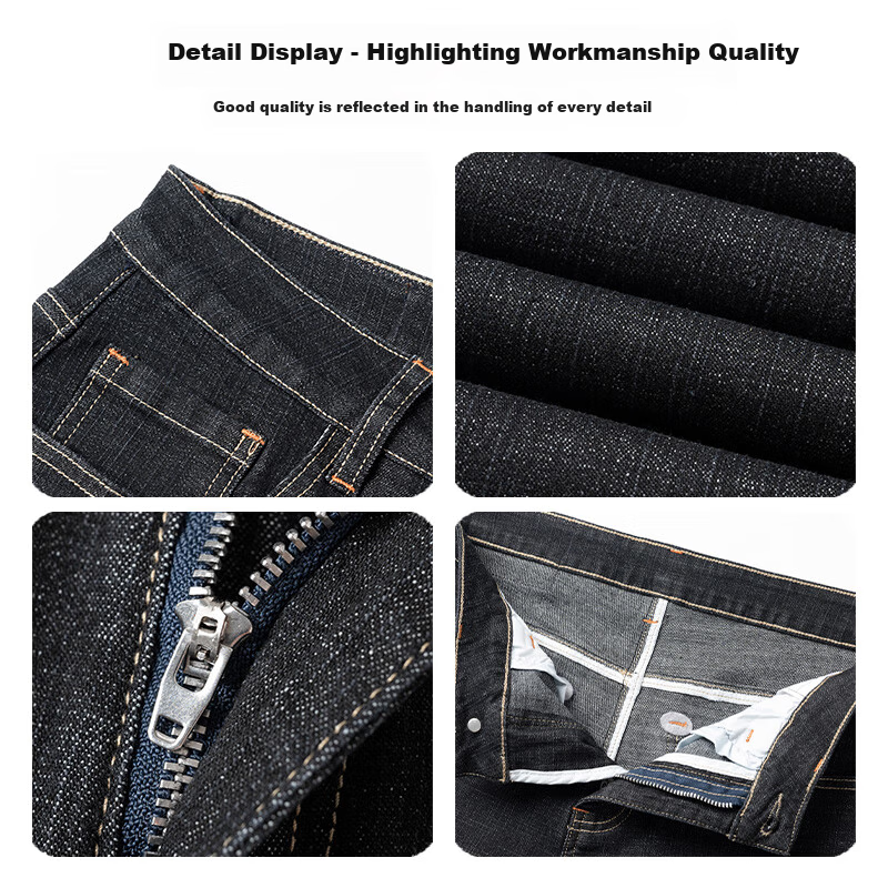 Джинсы Jeanswest мужские, бизнес, модель 2025 Осень-Зима, приталенные, прямые, универсальные, синие, размер 32