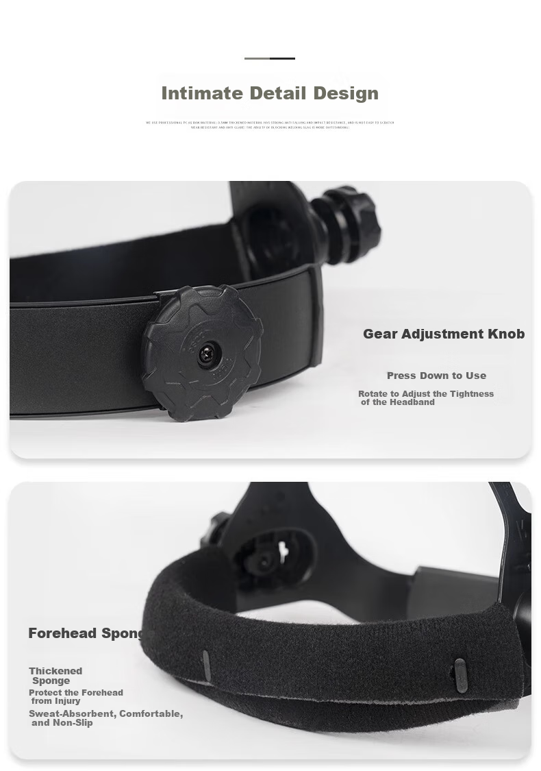 Minggu Protective Welding Face Shield Head-Mounted Anti-Burn Face Mask Yellow Top Aluminum Edge Protective Mask 12