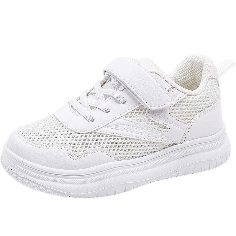 Warrior Kids White Sneakers Summer Mesh Breathable Casual Comfortable Running Shoes WZ-B202MJ White Size 40