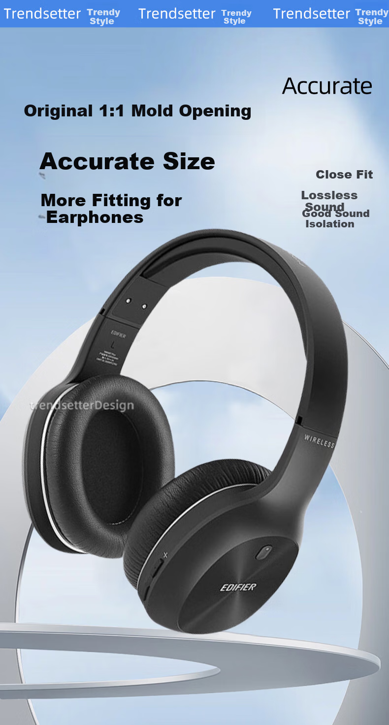 Trendsetter Ear Cushion for Edifier W800BT/W800K/W800X Headphones, Foam Cover, Protective Case, Leather Sleeve, Ear Pad 7