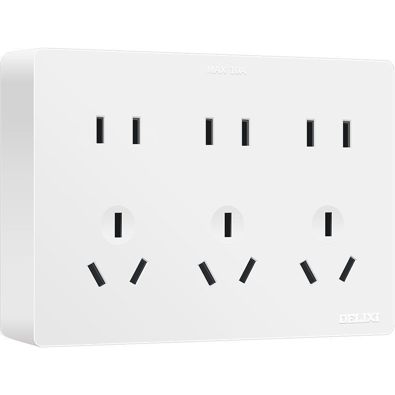 DELIXI Surface-Mounted Switch And Socket Panel, 158 Series, Fifteen-Hole Socket