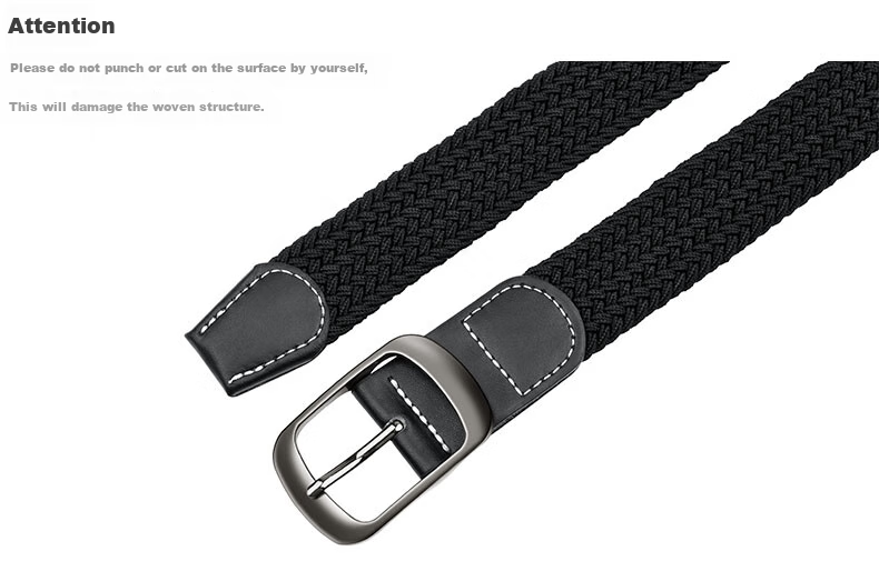 HALFEEL Canvas Belt, Men's Leather Belt with Pin Buckle, Casual Waistband, Trendy Student Versatile Elastic, Woven No-Drill Trouser Belt for Wome 4