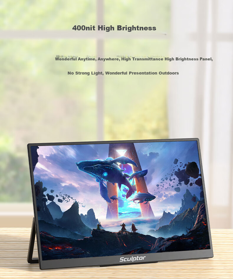 Sculptor 15.6-Inch Portable Monitor, 2K Resolution, 120Hz Refresh Rate, 100% SRGB Color Gamut, Secondary Screen for Computer, Laptop, Switch, Phone, PS5 Expansion Display MF16LQ 7