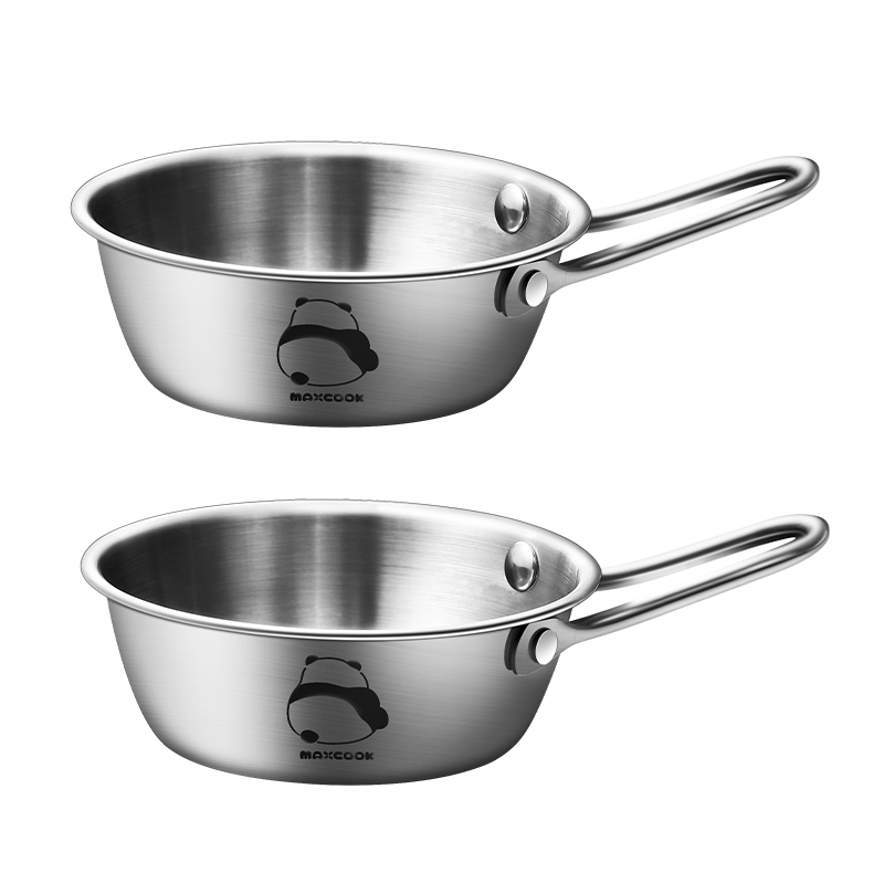 MAXCOOK 304 Stainless Steel Bowl with Handle Instant Noodle Bowl Sherpa Bowl Korean Style Small Rice Wine Bowl Sauce Bowl MCWA4922