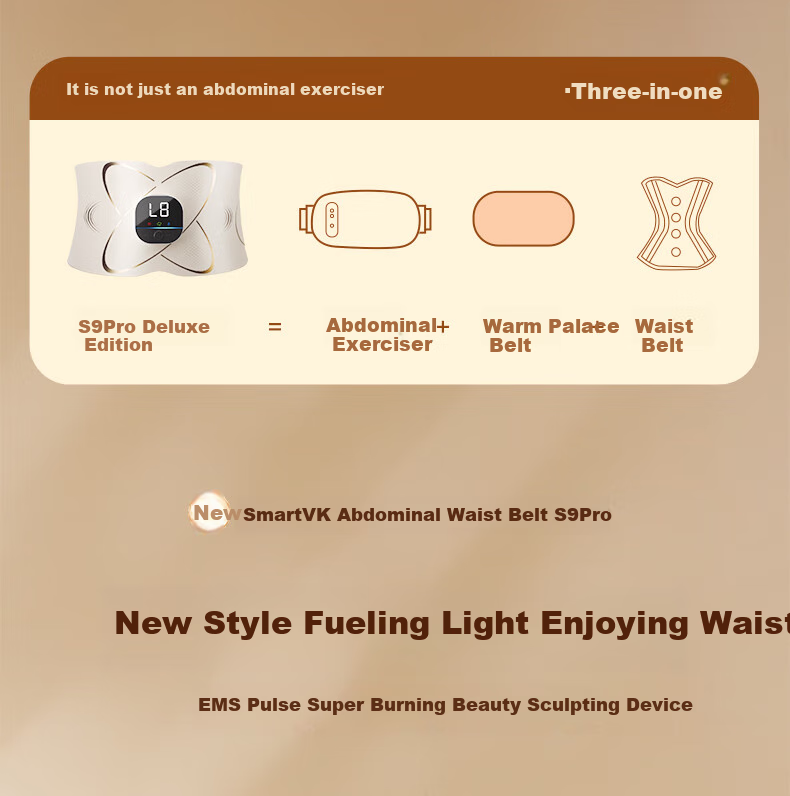 Smart VK Fat-Burning Machine, Belly Slimming Device, Lazy Person's Fat-Burning Abdominal Weight Loss Equipment, Rhythmic Shaping Home Intelligent Fitness Waist Belt 1