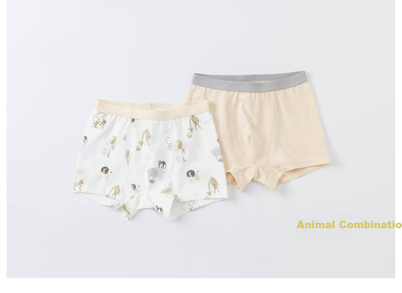 DAVE & BELLA [Two-Pack] Boys' Elastic Boxer Briefs 2024 Children's Boxer Shorts Baby Underwear 20