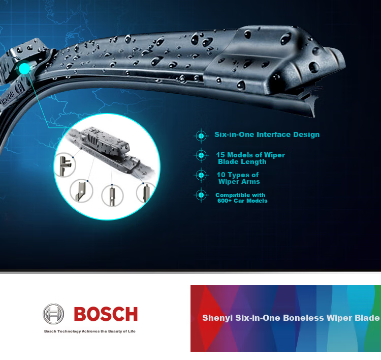 BOSCH Shenyi Six-In Wiper Blade, 32/28 (For Peugeot 3008/Citroen C4 Picasso) 2