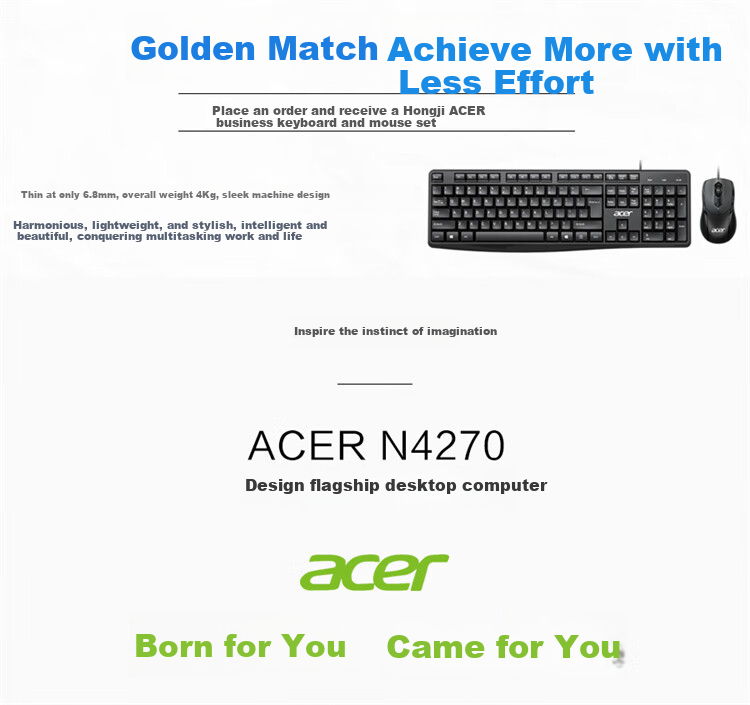 Acer Shangqi Desktop Computer Host (Core Ultra U5_225, 16GB RAM, 1TB SSD) Office Business Home Use 10