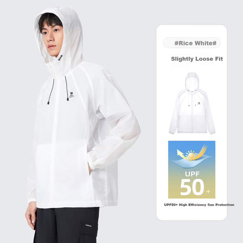 CAMEL [Iceberg] Sun Protection Clothing, UPF50+, UV-Resistant, Breathable Skin Coat, Cool-Touch Sun Protection Garment, Men's Jacket