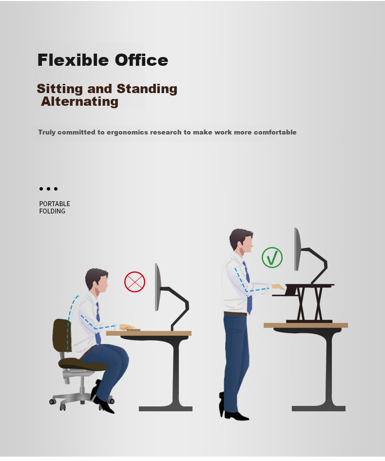 ECOLUS ErgodeSK Adjustable Standing Desk, Height-Adjustable Laptop Stand, Workstation LST04BK 4