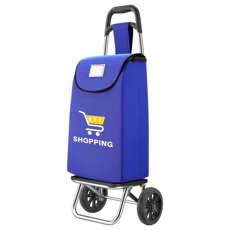 Baicaoyuan Grocery Shopping Cart, Portable Household Trolley, Supermarket Hand-Pushed Cart, Foldable Pull Rod Cart for Elderly