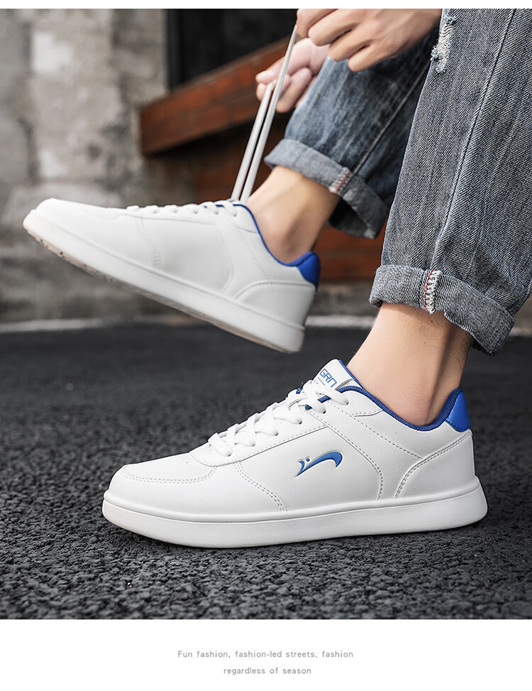 Guirenniao Men's Sneakers, Skateboard Shoes, White Shoes, Breathable, Soft And Bouncy, Simple And Versatile Footwear for Men, White/black, Size 41 18
