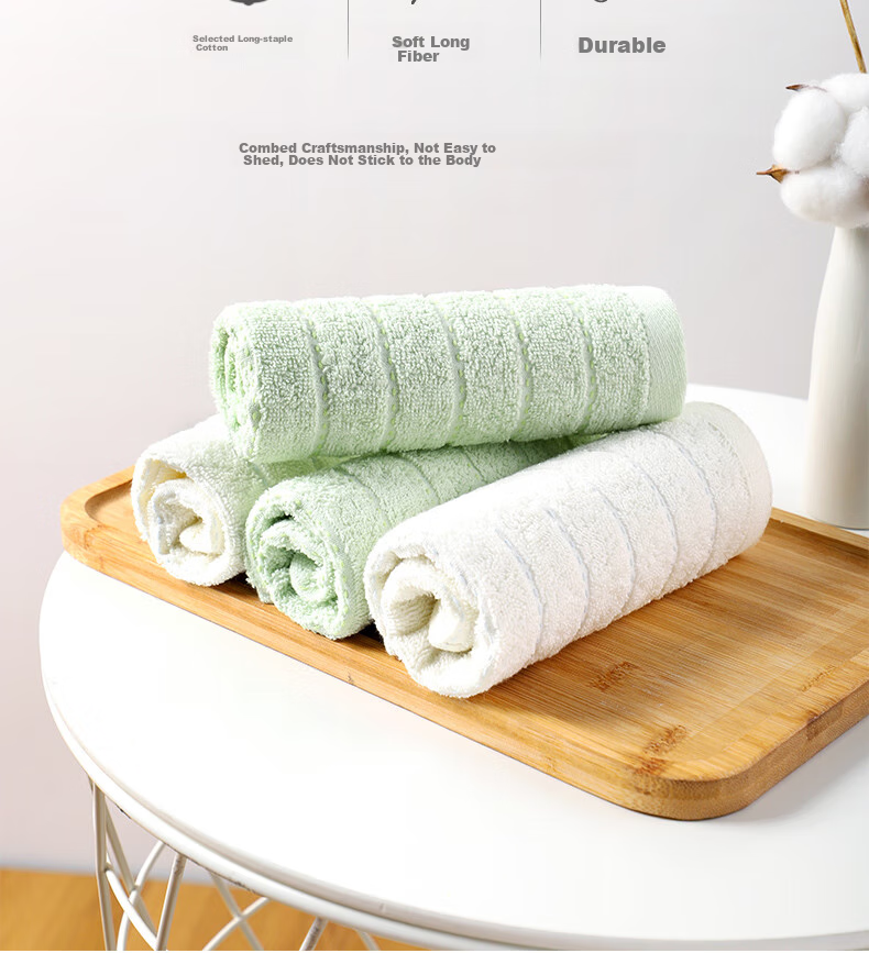 Grace A-Class Children's Cotton Face Towels Bear Striped Super Absorbent Orange + Green Set of 2 Sports Towels 6