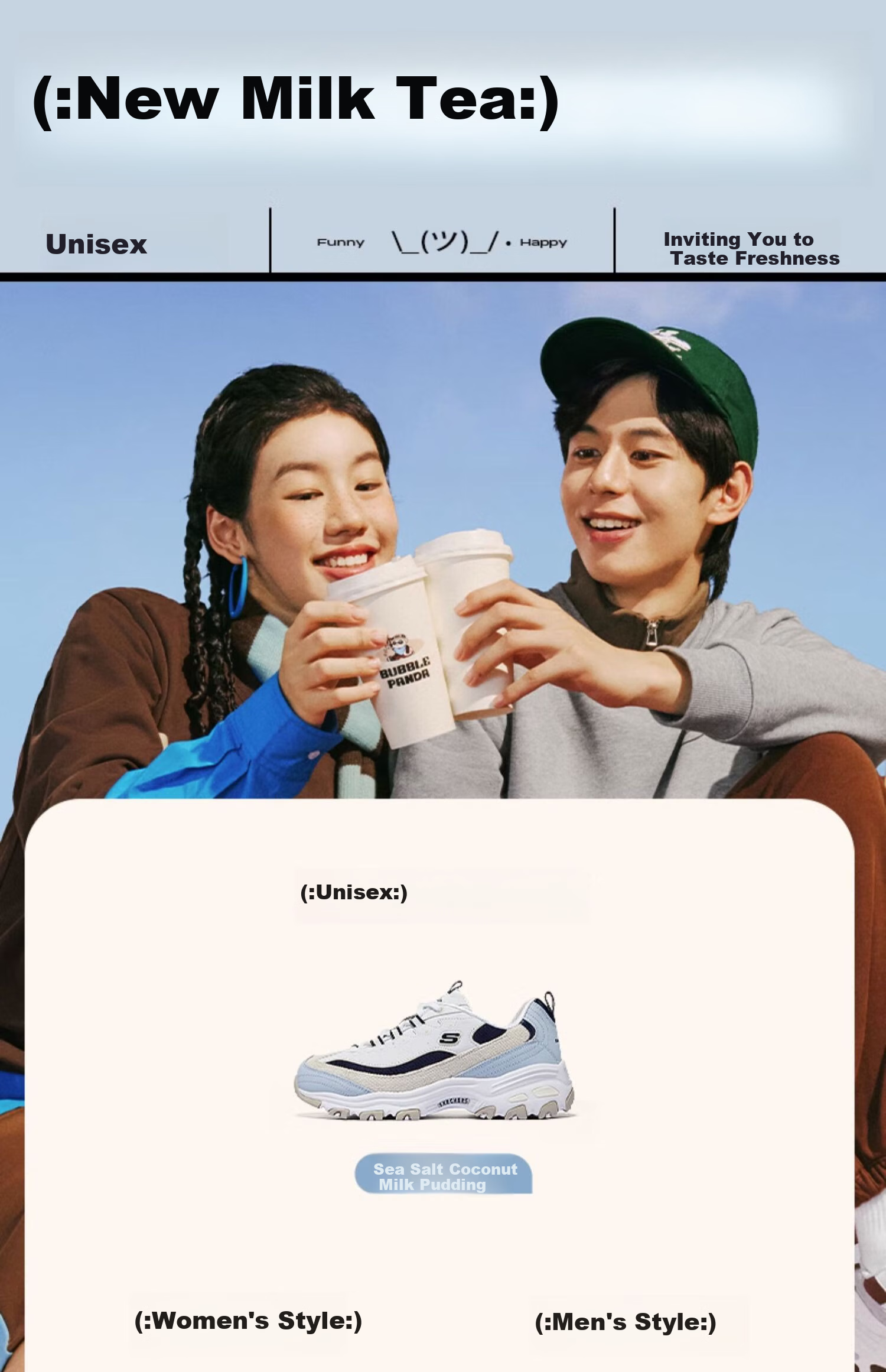 Skechers Milk Tea Bear | Retro Trendy Panda Dad Shoes, Couple's Height-Increasing Sneakers for Men And Women, 894282 2