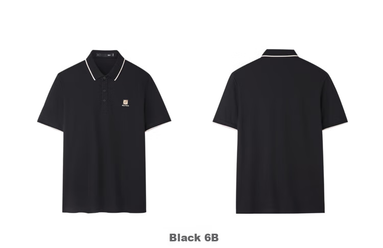 HLA Short-Sleeve Polo Shirt for Men, Contrasting Color Cool-Feeling Large Size Lapel Short Sleeve for Summer 9