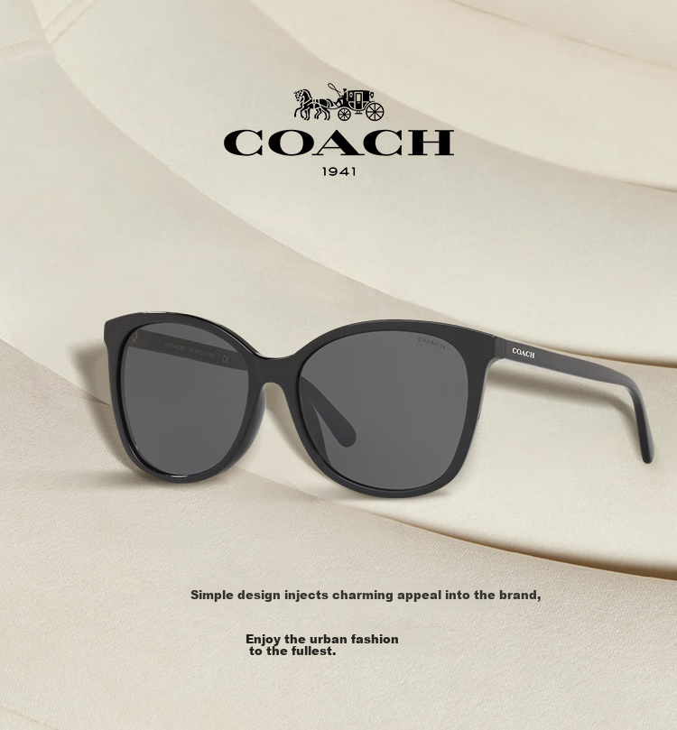 COACH Sunglasses, Trendy Eyewear, Square Full-Frame Elegant And Stylish Women's Sunglasses, Gift, 0HC8271U Official Authentic Product 1