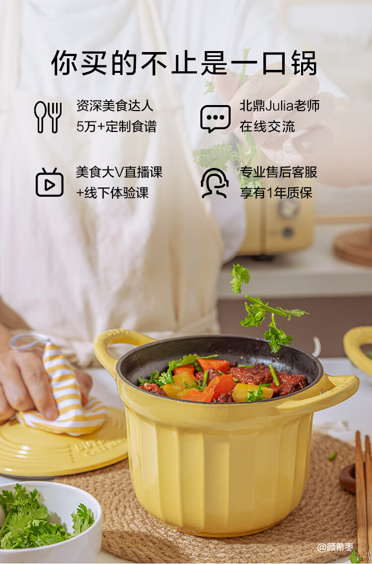 Buydeem Enamel Pot, Braising Small Round Pot, Double-Ear Cast Iron Pot, Stew Pot, 16cm Braising Pot, Light Gree 13